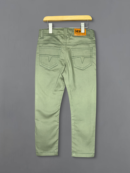 Olive Green Slim-Fit Cotton Jeans