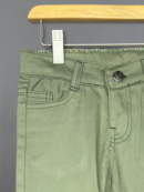 Olive Green Slim-Fit Cotton Jeans