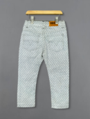 Grey Polka Dot Cotton Jeans