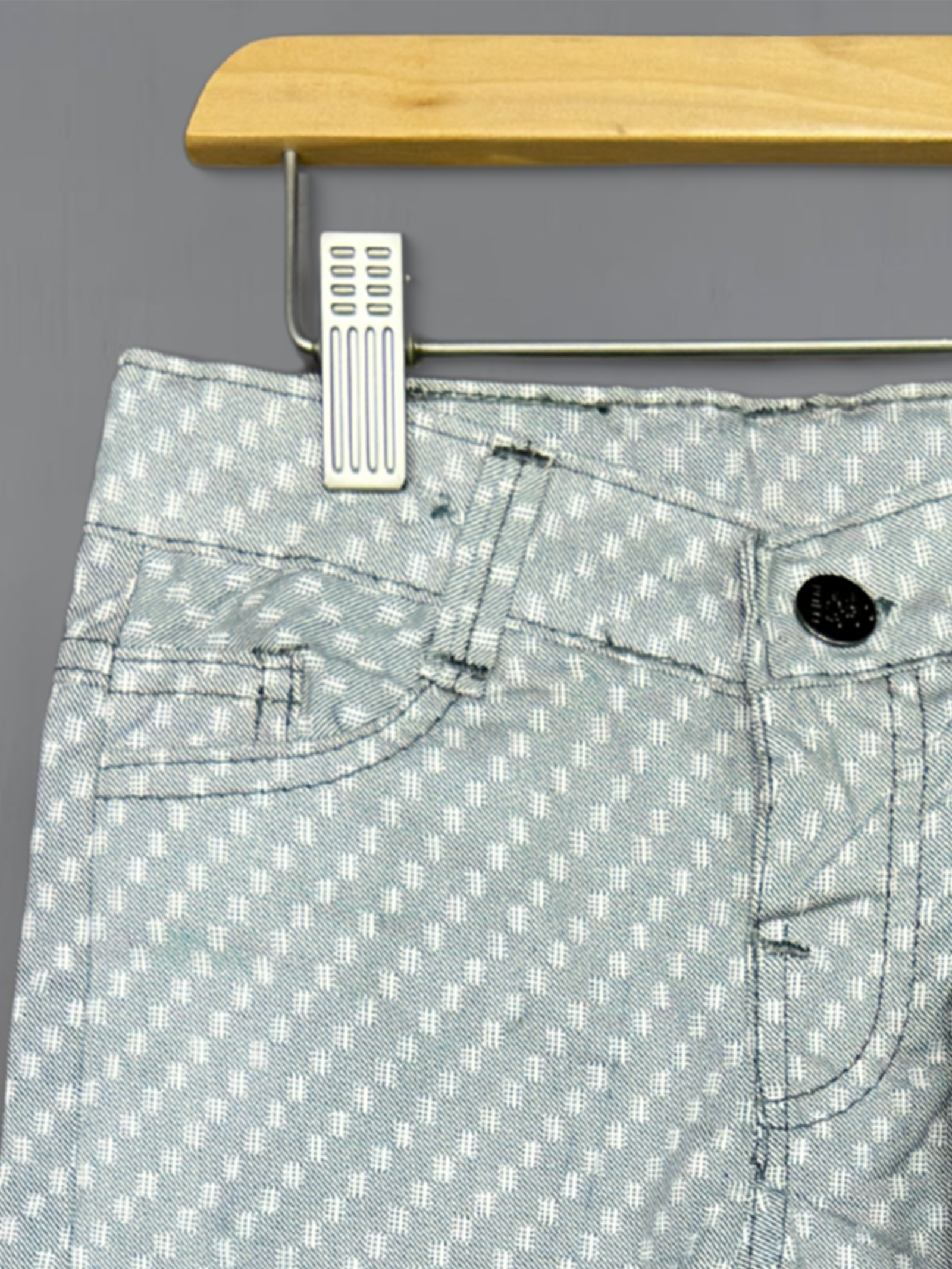 Grey Polka Dot Cotton Jeans - Image 3