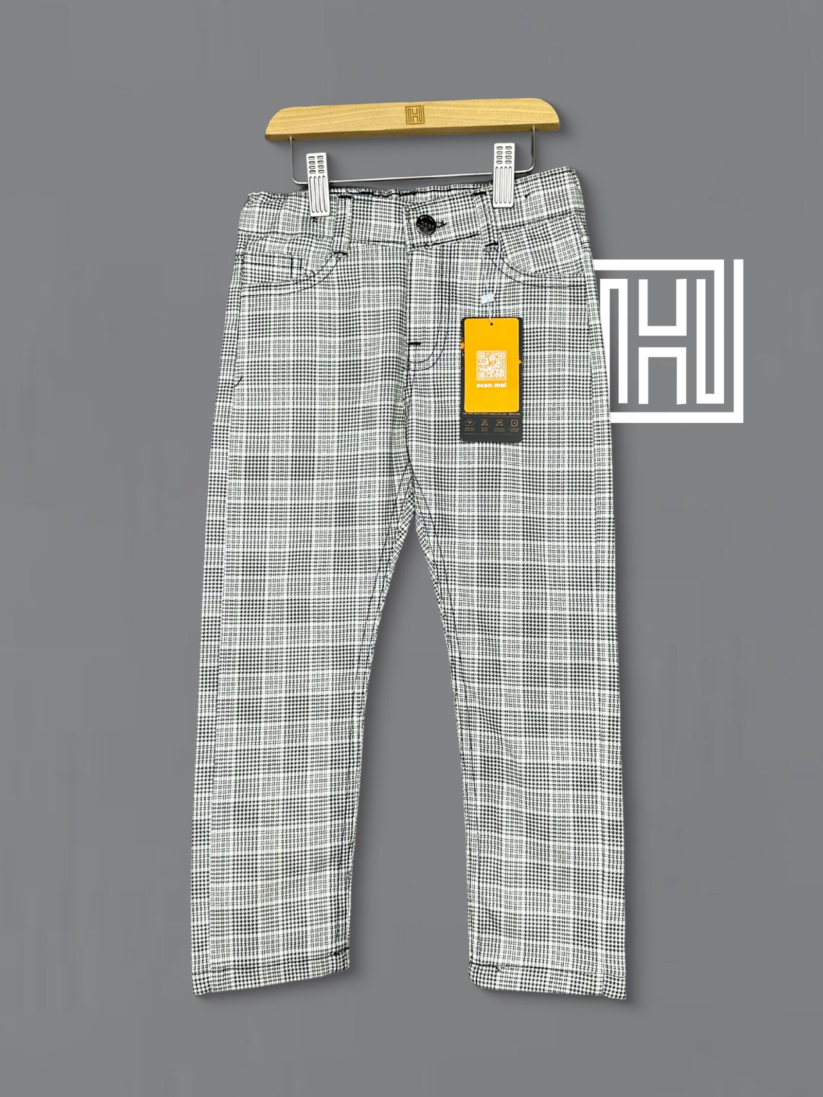 Premium Brownish Creamy White Checkered Cotton Pant