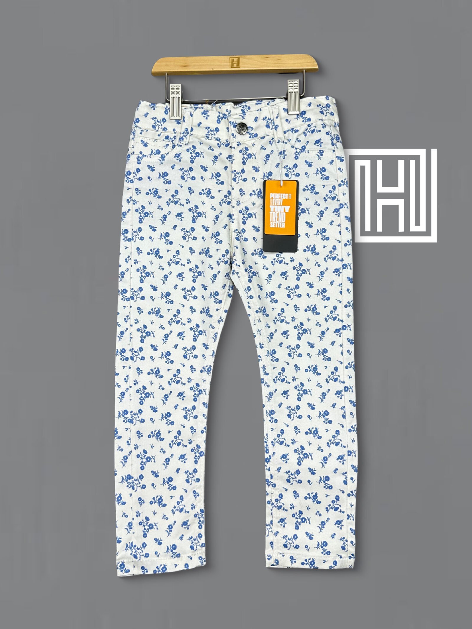 Premium White Floral Printed Cotton Pant