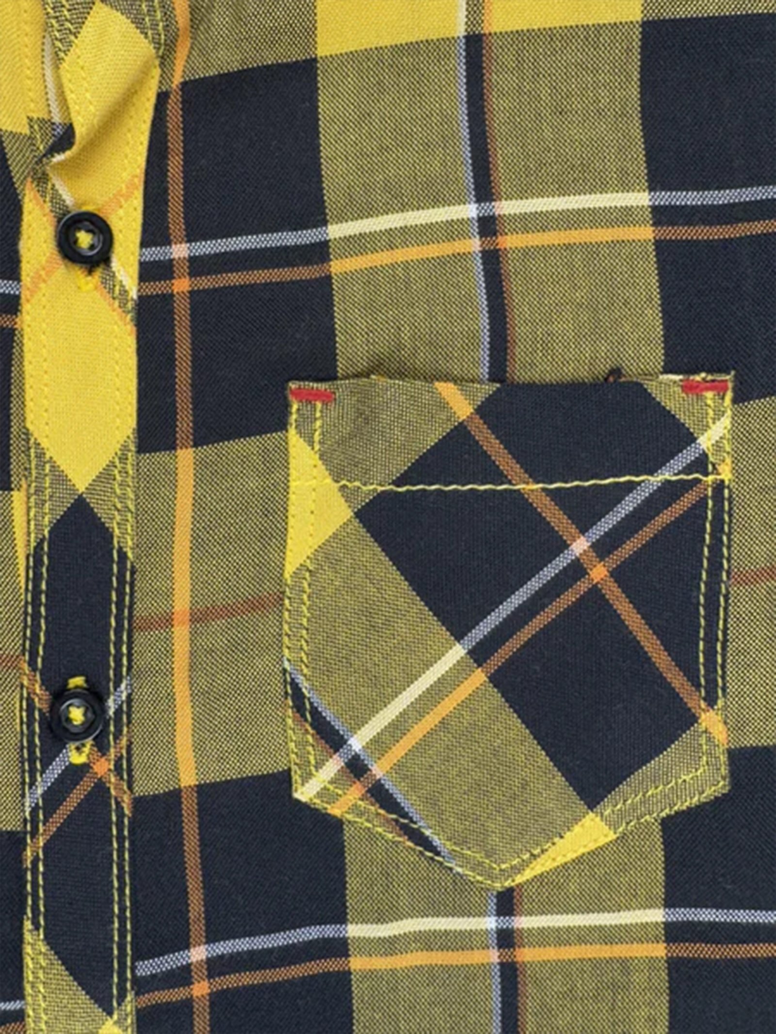 Premium Yellow Black Checkered Shirt - Image 3