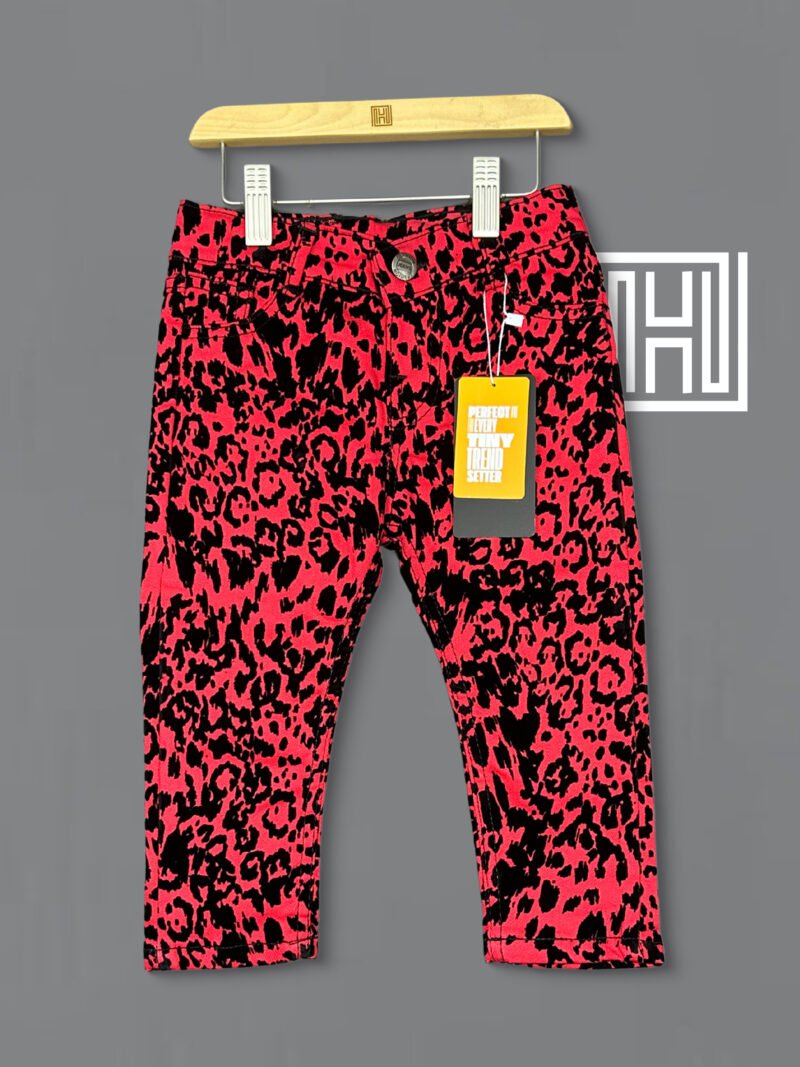 Velvety Red Printed Pant D12-Designer Series